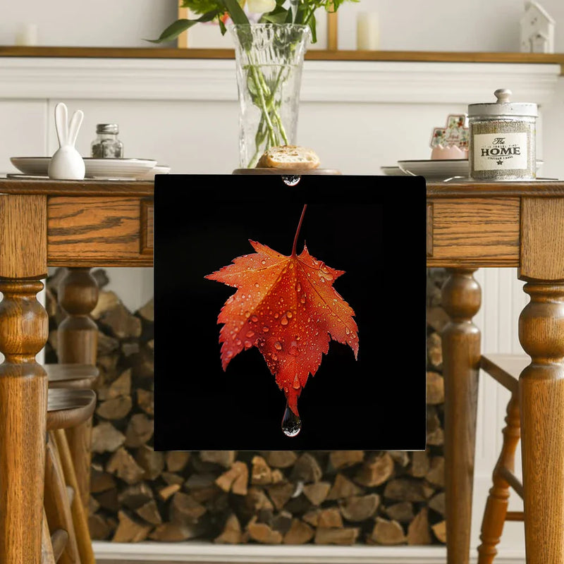 Axyaa Maple Leaf Table Runner for Dining Wedding Holiday Party Decor