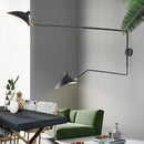 Axyaa Black Spider Serge Mouille Ceiling Chandelier, Industrial Retro Living Room LED Luminaire