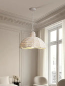 Axyaa French Wood Ceiling Pendant Lamp Vintage Bedroom Living Room Pendant Light