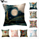 Axyaa Peach Leather Scenery Pillowcase for Home & Office Décor