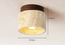 Axyaa Stone Travertine LED Chandelier: Elegant Marble Lighting for Home Décor