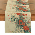 Axyaa Floral Skull Table Runner for Kitchen Dining Decor