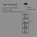 Axyaa Nordic Iron Glass Chandelier Industrial Style Simple Square Living Room Light
