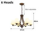Axyaa Black Iron Glass Shade Chandelier: Industrial Farmhouse Style Lighting