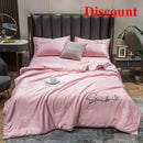 Axyaa Ice Silk Embroidered Quilt Set - Luxury European Style Cooling Blanket