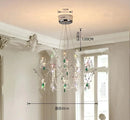 Axyaa Crystal Ceiling Chandelier: LED Firefly Shape Living Room Lights