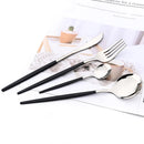 Axyaa 24pcs Stainless Steel Cutlery Set Fork Teaspoon Knife Silverware Flatware