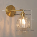 Axyaa Vintage LED Wall Light Fixture Amber Glass Pull Chain Switch Loft Bedside Lamp