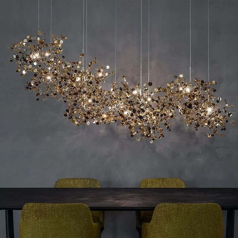 Axyaa Stainless Steel Pendant Light for Dining Living Room Hotel, Modern Design
