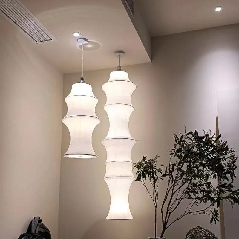 Axyaa Postmodern Silk Pendant Lamp for Bedroom and Living Room