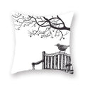 Axyaa Geometric Love Heart Print Square Pillowcase