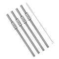 Axyaa Glass Drinking Straw Set with Brush - 4Pcs Smoothies Cocktails Bar Accessories
