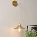 Axyaa White Glass LED Wall Lamp with Pull Chain Switch