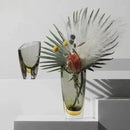 Axyaa Amber Glass Vase Hydroponics Desk Decoration Modern Home Decor