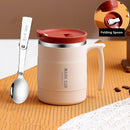 Axyaa Stainless Steel Coffee Mug with Spoon, Lid, and Handle - 500ml