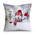 Axyaa Christmas Snowman Print Cushion Cover - 45X45CM