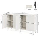 Axyaa 59.4-Inch White Modern Sideboard Buffet Table with Storage Cabinet