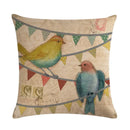 Axyaa Retro Print Linen Cushion Cover - 45*45cm