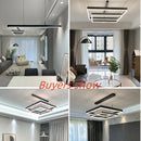 Axyaa Nordic Square Aluminum Chandelier for Living Room & Dining Table - LED Indoor Suspension Lighting