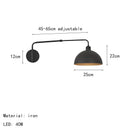 Axyaa Adjustable Black Metal Long Arm Wall Lamp for Bedroom Reading