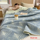 Axyaa Cotton Jacquard Wool Towel Quilt - Three-Layer Sofa Blanket