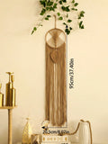 Axyaa Circular Leaf Macrame Dreamcatcher: Boho Home Wall Hanging for Aesthetic Room Decor