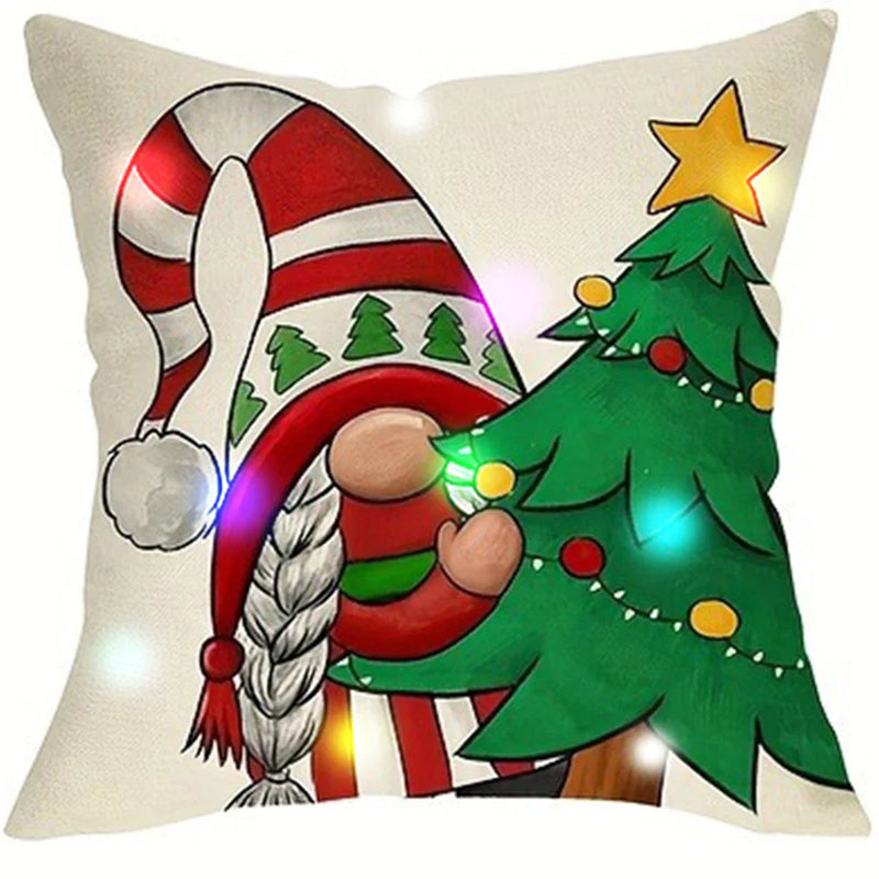 Axyaa Dwarf Christmas Tree LED Pillowcase - Merry Christmas Party Home Decor