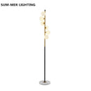 Axyaa Nordic Glass Ball Vertical Floor Lamp, Luxury LED Standing Lamp for Living Room or Bedroom.