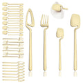 Axyaa 8-Piece Black Stainless Steel Dinnerware Set Kitchen Flatware Cutlery Party Bar Set.