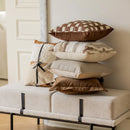 Woven Leather Cushion Cover - Brown Headboard Pillowcase by Axyaa
