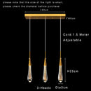 Axyaa LED Crystal Chandelier Pendant Light, Modern Gold Kitchen Island Lighting