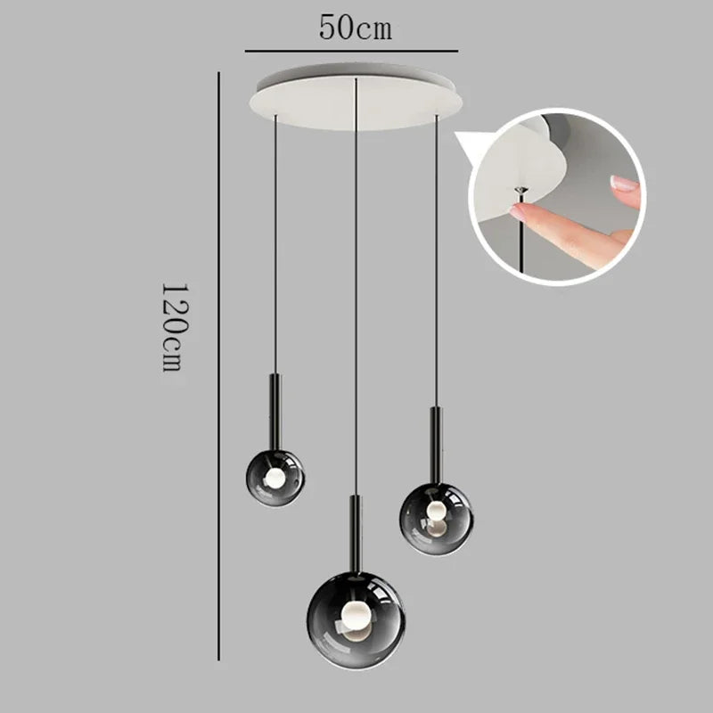 Axyaa Nordic Spherical Pendant Chandelier for Indoor Lighting in Dining Room