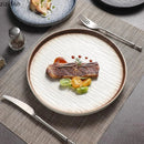 Axyaa Straight Edge Stone Patterned Ceramic Plates for Molecular Cuisine and Dining