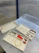 Velvet Jewelry Organizer Box with Dust-proof Display Stand by Axyaa