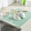 Axyaa Silicone Dish Drying Mat for Non-Slip Kitchen Tableware Draining, Folding Design