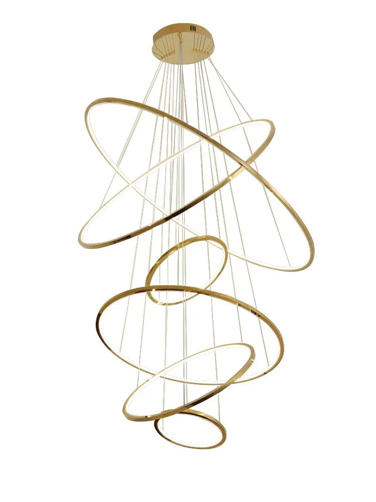 Axyaa Stainless Steel Ring Pendant Light - Modern Minimalist Living Room Chandelier