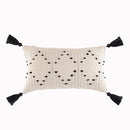 Axyaa Geometric Tufted Cushion Cover With Tassel - Modern Boho Throw Pillow