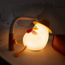 Axyaa Duck Patting Silicone Night Light: Rechargeable LED, Cute Children's Lamp, Home Decor