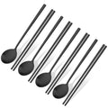 Axyaa 8-Piece Stainless Steel Cutlery Set with Korean Chopsticks, Spoons & Sushi Sticks