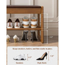 Axyaa Mid-Century 2-Tier Shoe Rack Bench: Compact Storage with 550lbs Capacity