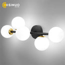 Axyaa 5-Head G9 Indoor Wall Light in Black Gold for Bathroom Mirror Vanity