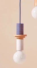 Axyaa Geometric Wood LED Pendant Lamp for Kids Room - Nordic Style