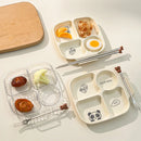 Axyaa Divided Dinner Plate - Stackable Portion Control Plate with 4 Compartments
