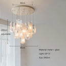 Axyaa Nordic Cream Glass Chandelier: Luxury Gloss Pendant Light