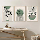 Modern Boho Sun Leaves Wall Art Canvas Print for Living Room Decor by Axyaa