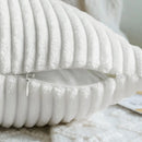 Axyaa Corduroy White Multi-Color Striped Throw Pillow Covers