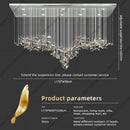 Axyaa Glass Leaf Chandelier - Luxury Sky Lighting Fixtures