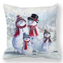 Axyaa Snowmen Winter Scene Pillowcase: Sofa, Bedroom, Car Cushion Cover