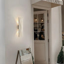 Axyaa Japanese Style LED Wall Lamp in Yellow Travertine Stone for Bedroom and Living Room
