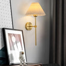 Axyaa Fabric Wall Lamp E27 Minimalist Design for Bedroom Living Room Lighting